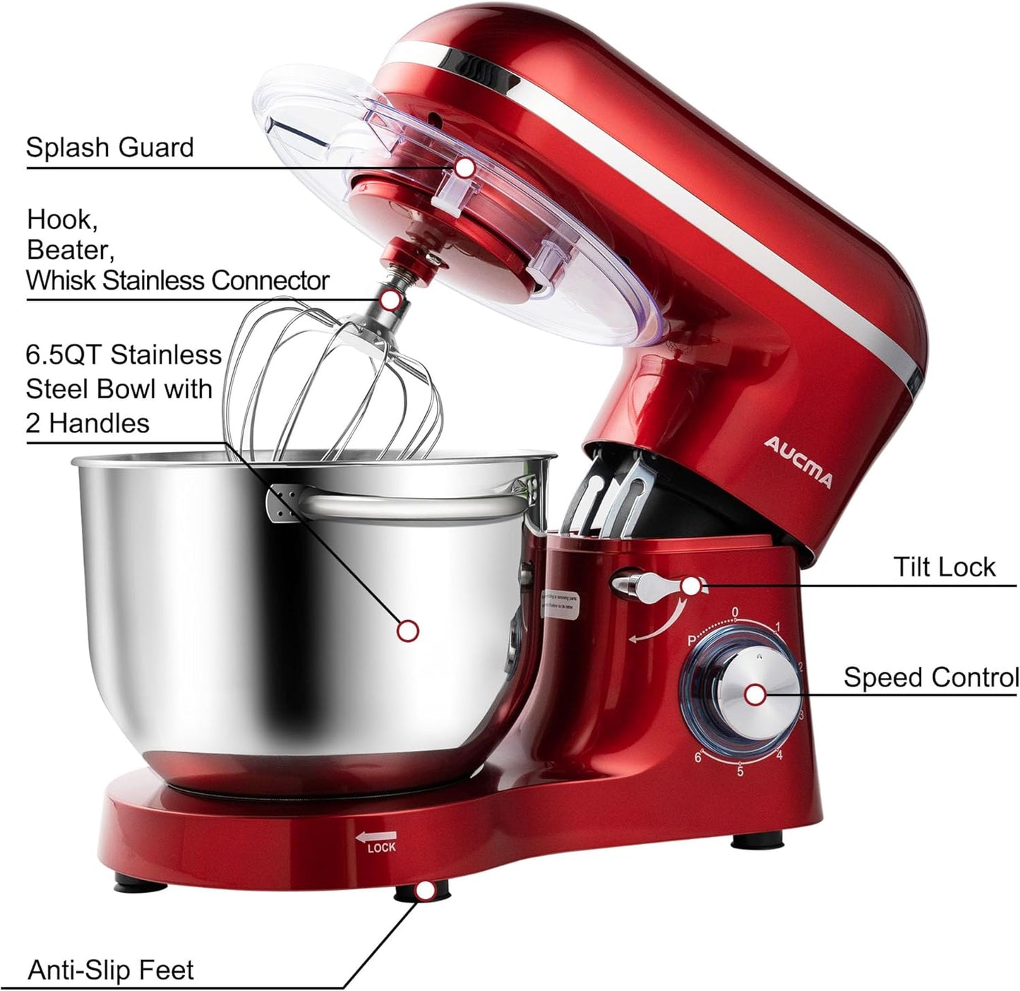 Stand Mixer,3.5L Small Electric Food Mixer,6 Speeds Portable Lightweight Kitchen Mixer